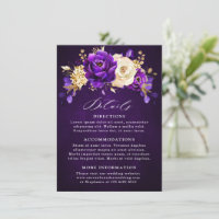 Mariage Botanique Floral Violet Or Pourpre Royal