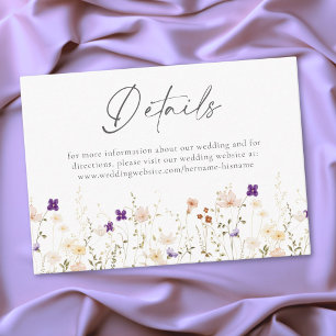 Carte D'accompagnement Mariage Botanique Romantique Minimaliste aux Fleur