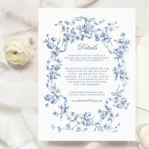 Carte D'accompagnement Mariage Botanique Rose Française Chic Romantique