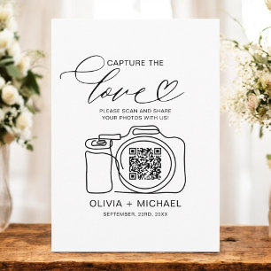 Carte D'accompagnement Mariage Capture L'Amour QR Code Photo Partager