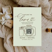 Mariage Capture L'amour Sage vert QR Code Photo