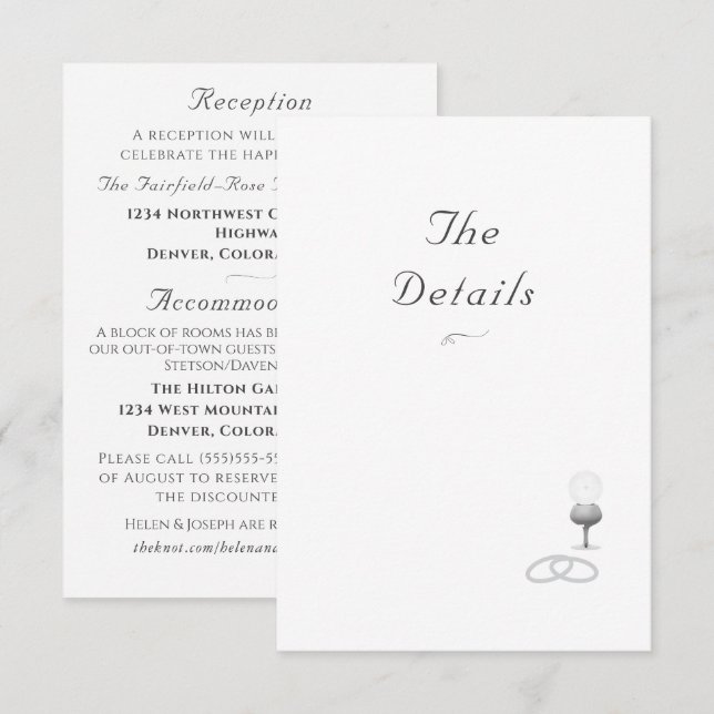 Carte D'accompagnement Mariage catholique Nuptial Grace  (Devant / Derrière)