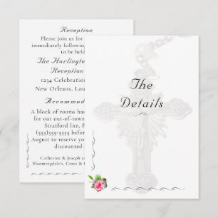 Carte D'accompagnement Mariage catholique Rose nuptial