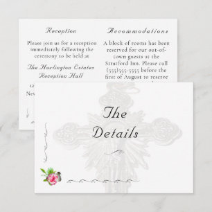 Carte D'accompagnement Mariage catholique Rose nuptial