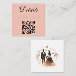 Carte D'accompagnement Mariage céleste d'or rose