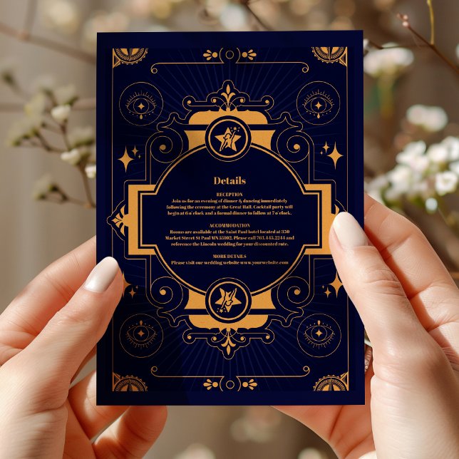 Carte D'accompagnement Mariage Céleste Élégant (Créateur téléchargé)