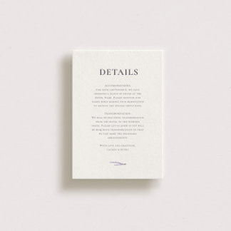 Carte D'accompagnement Mariage Champs Lavender