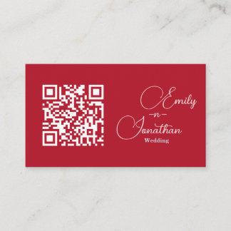 Carte D'accompagnement Mariage Chic Éditorial Rouge Profond Format Compac