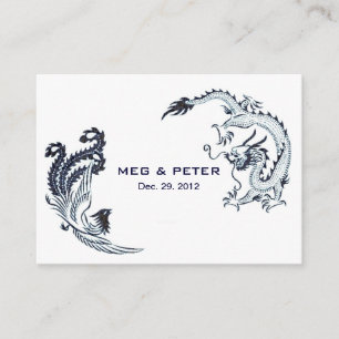 Carte D'accompagnement Mariage chinois Dragon-Phoenix moderne RSVP
