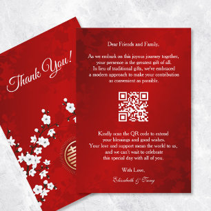Carte D'accompagnement Mariage chinois QR Code argent cadeau