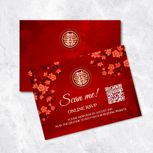 Carte D'accompagnement Mariage chinois RSVP en ligne Code QR