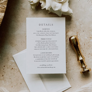 Carte D'accompagnement Mariage classique noir et blanc élégant