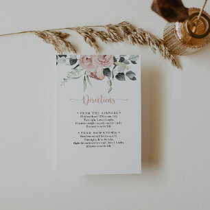 Carte D'accompagnement Mariage classique rose rose Rose directionnelle