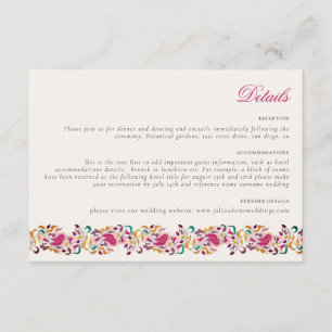Carte D'accompagnement Mariage Classique Rose Vert Jaune Floral Cygne Ois