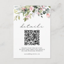 Mariage Code QR Feuilles d'Eucalyptus Floral Simpl