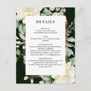 Carte D'accompagnement Mariage Code QR Vert Sauge Eucalyptus & Rose Ivoir