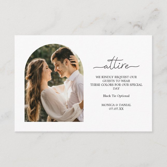 Carte D'accompagnement Mariage Code vestimentaire Boho Arch Photo (Devant)
