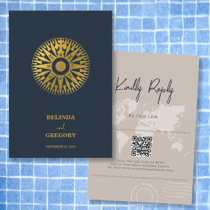 Carte D'accompagnement Mariage Compass de passeport de mariage de destina