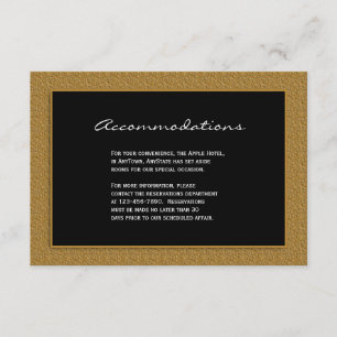 Carte D'accompagnement Mariage d'accentuation de défilement noir et or