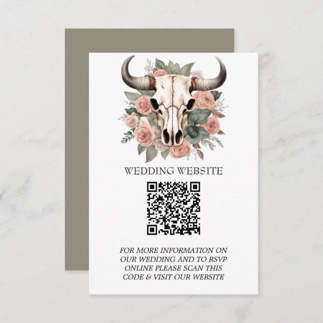 Carte D'accompagnement Mariage d'âge du crâne floral de la vache de l'Oue (Devant / Derrière)