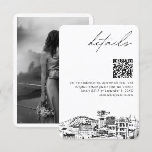 Carte D'accompagnement Mariage d'ancrage Détails modernes Code QR