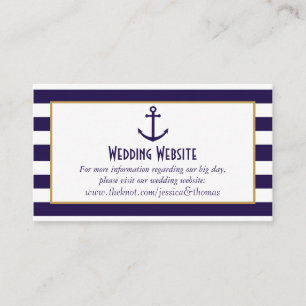 Carte D'accompagnement Mariage d'Ancre de la marine nautique et de la ban