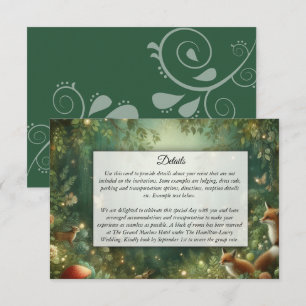 Carte D'accompagnement Mariage dans la Forêt Enchantée de Vert Émeraude
