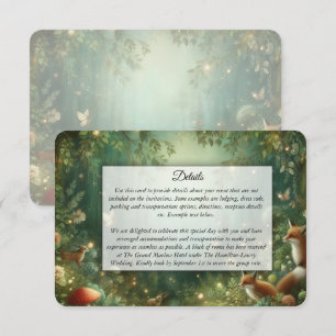Carte D'accompagnement Mariage dans la Forêt Enchantée de Vert Émeraude