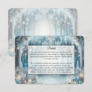 Carte D'accompagnement Mariage dans une forêt enneigée scintillante