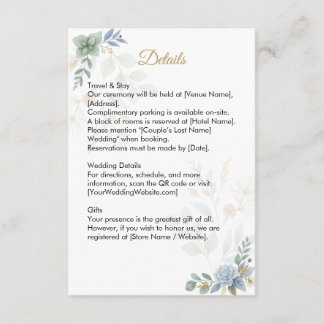Carte D'accompagnement Mariage d'aquarelle de couleur verte de couleur ve