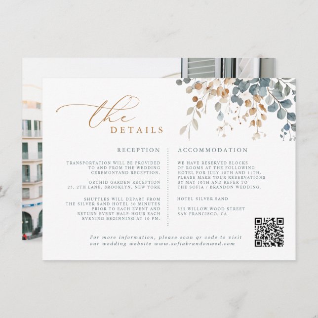 Carte D'accompagnement Mariage d'aquarelle florale moelleuse (Devant / Derrière)