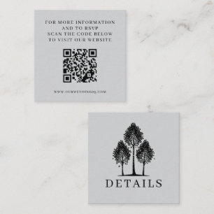 Carte D'accompagnement Mariage d'arbre gris Aspen QR
