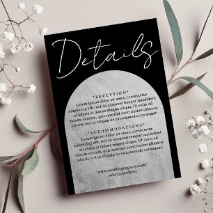 Carte D'accompagnement Mariage d'arc de tête gothique noir et gris