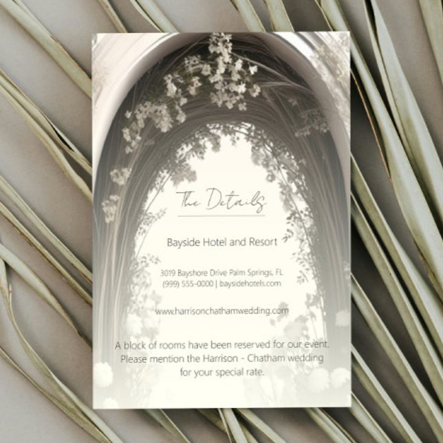 Carte D'accompagnement Mariage d'arche botanique romantique (Romantic Boho Botanical Arch Wedding Enclosure Card)