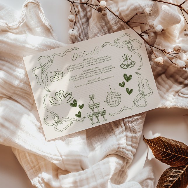 Carte D'accompagnement Mariage d'art de gribouillis rétro (Créateur téléchargé)