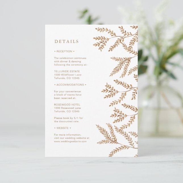 Carte D'accompagnement Mariage d'automne (Debout devant)