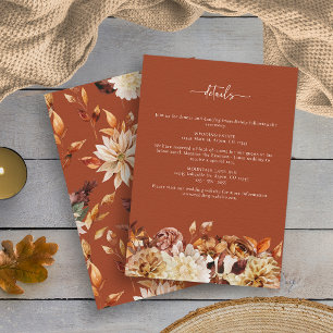 Carte D'accompagnement Mariage d'automne en terre cuite