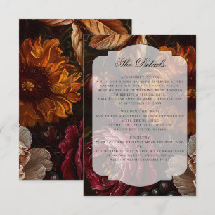 Carte D'accompagnement Mariage de automne de fleurs baroques Moody foncé