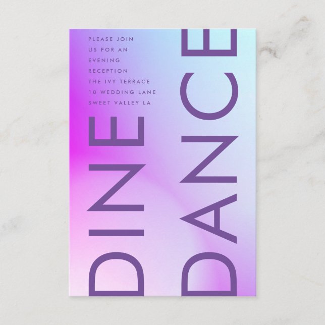 Carte D'accompagnement Mariage de automne violet ultra moderne (Devant)