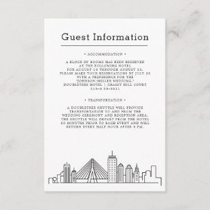 Carte D'accompagnement Mariage de Boston   Informations sur l'invité