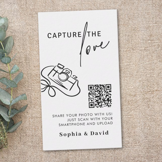 Carte D'accompagnement Mariage de calligraphie Capture Le code QR d'amour (Créateur téléchargé)