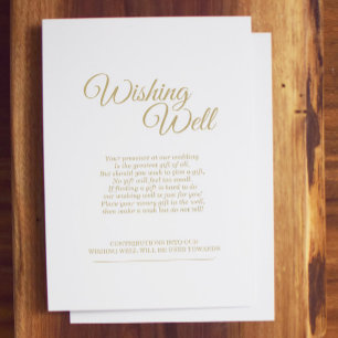 Carte D'accompagnement Mariage de calligraphie or simple Wishing well