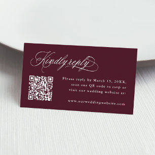 Carte D'accompagnement Mariage de calligraphie romantique de Bourgogne RS