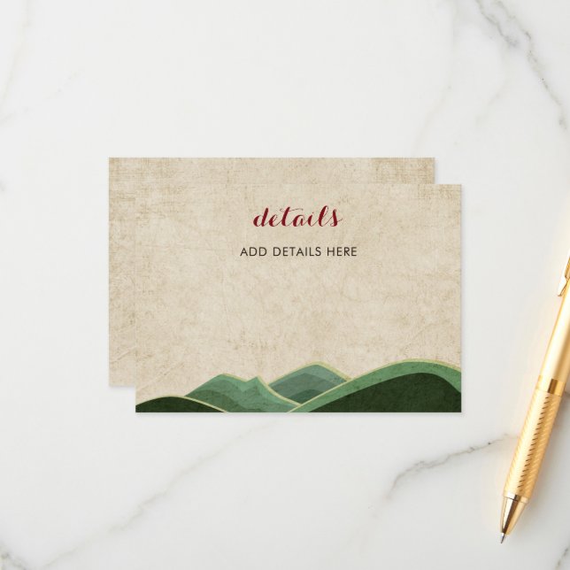 Carte D'accompagnement Mariage de camping rustique (Devant/Arrière en situation)