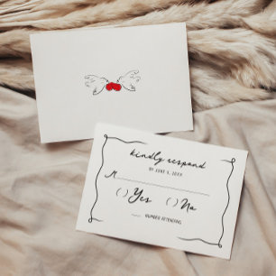 Carte D'accompagnement Mariage de cerisier manuscrit Whimsical
