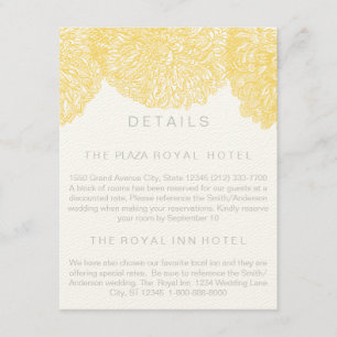 Carte D'accompagnement Mariage de chrysanthème jaune florissant