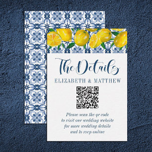 Carte D'accompagnement Mariage de citron méditerranéen Mariage de code QR