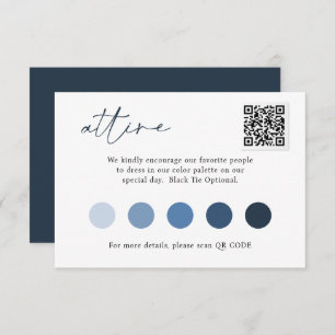 Carte D'accompagnement Mariage de code QR de script contemporain ATTIRE