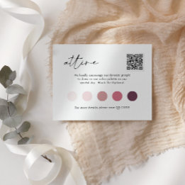 Carte D'accompagnement Mariage de code QR de script contemporain ATTIRE