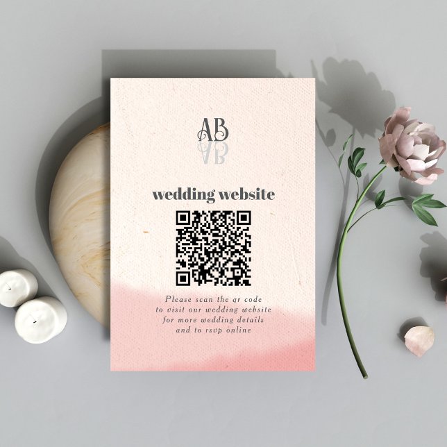 Carte D'accompagnement Mariage de code QR de script Gras de flush et de f (Créateur téléchargé)